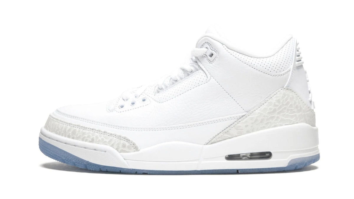 Air Jordan 3 Retro Pure White - Icy Blue Translucent Outsole Sneaker