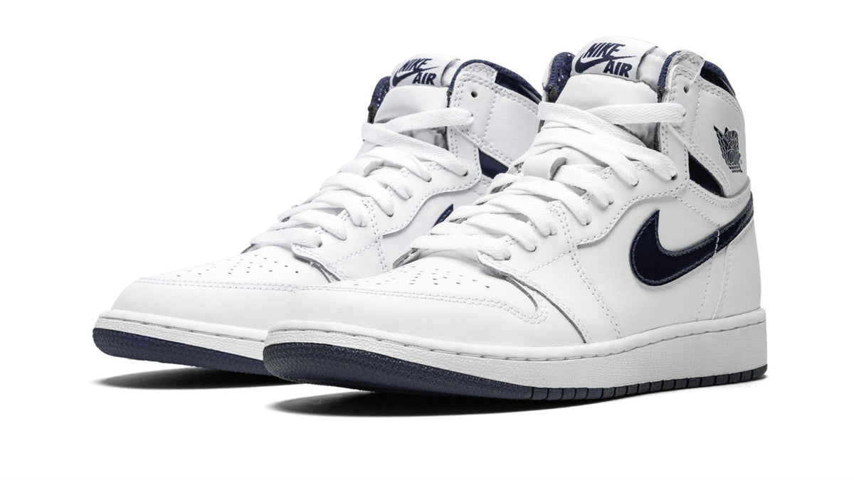 Air Jordan 1 High OG GS - Metallic Navy White Leather