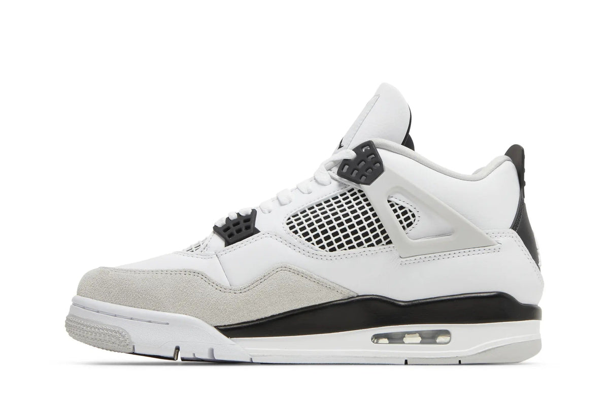 Jordan 4 Retro 'Military Black' - Classic White & Grey High-Top Sneaker