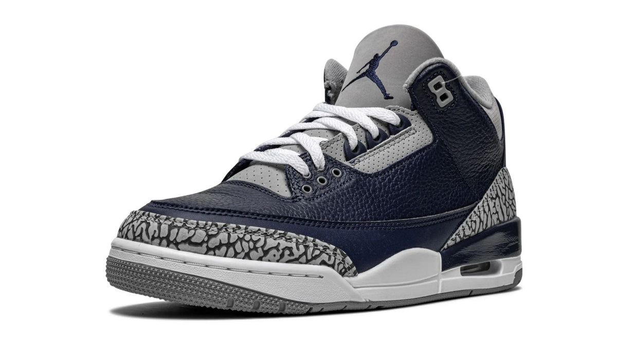 Air Jordan 3 Retro Georgetown - Midnight Navy Cement Grey College Basketball Inspired Sneaker