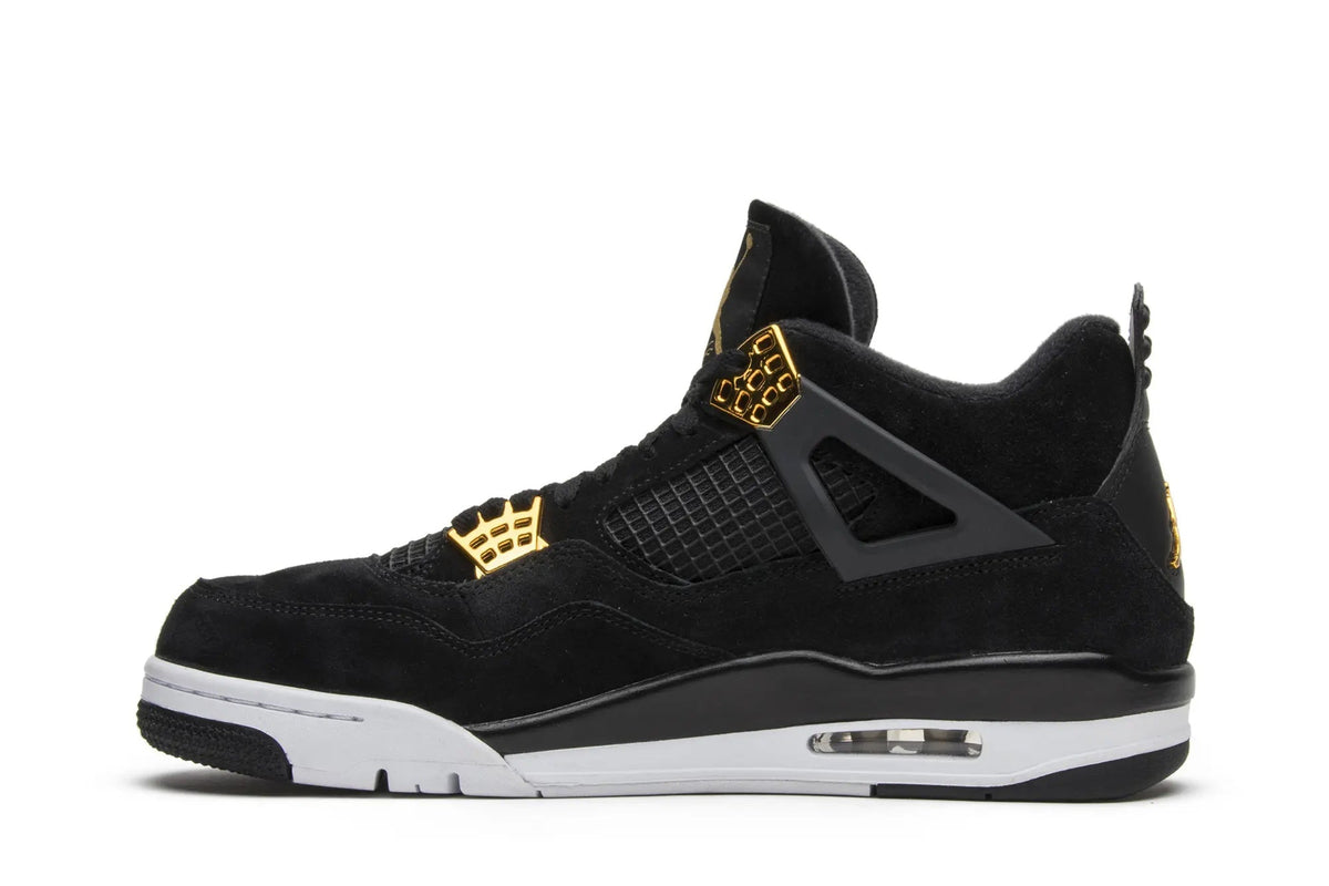 Air Jordan 4 Retro 'Royalty' - Black Metallic Gold Basketball Shoes